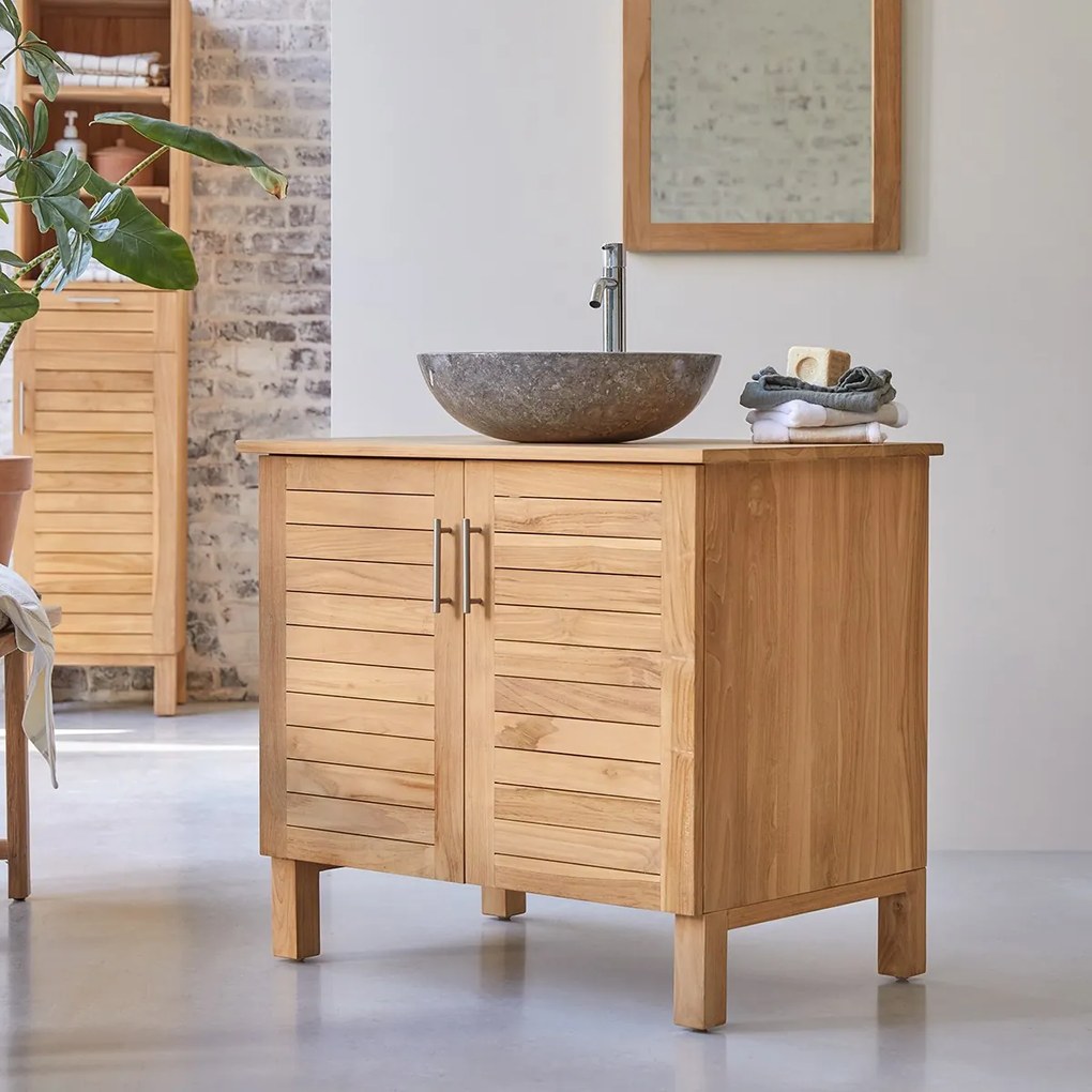 Tikamoon - Mobili da bagno in legno naturale di teak 85 Soho