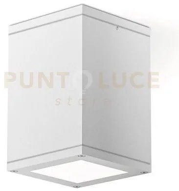 Ges1011- plafoniera quadrata in alluminio colore bianca 1 luce attc...