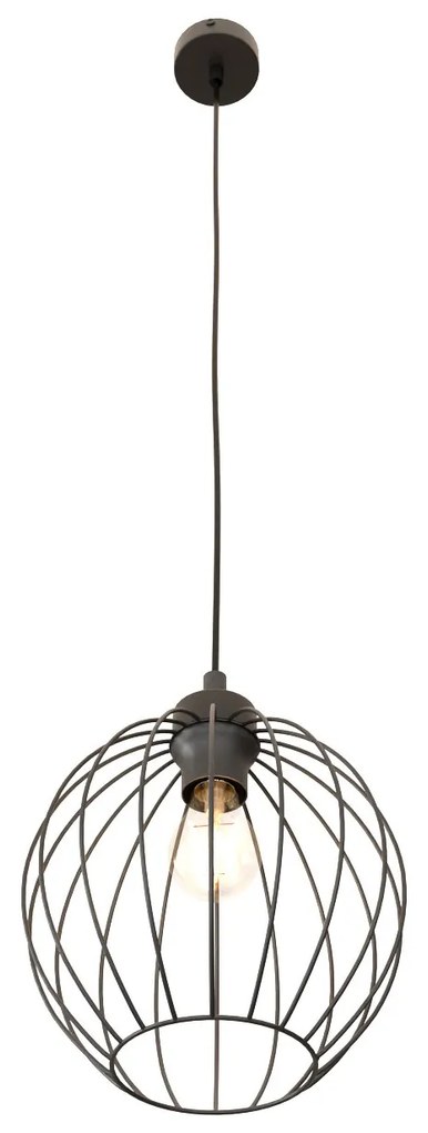 Sospensione Minimal Industrial Nando 1 Luce Nera