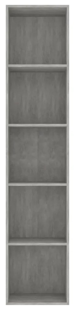 Libreria Grigio Cemento 40x30x189 cm in Legno Multistrato