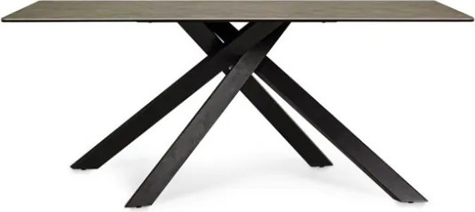 Tavolo Design Contemporaneo Top Ceramica E Gambe In Acciaio 180x90 Cm Messier Bizzotto