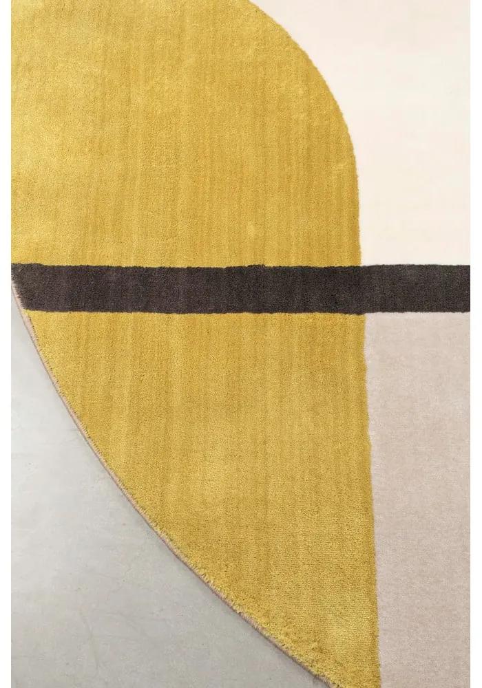 Tappeto giallo-grigio , ø 240 cm Hilton - Zuiver