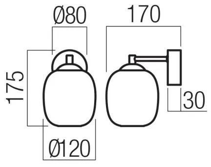 Redo 01-3483 - Lampada da parete LED KHADI LED/6W/230V CRI 90 nero/fumé