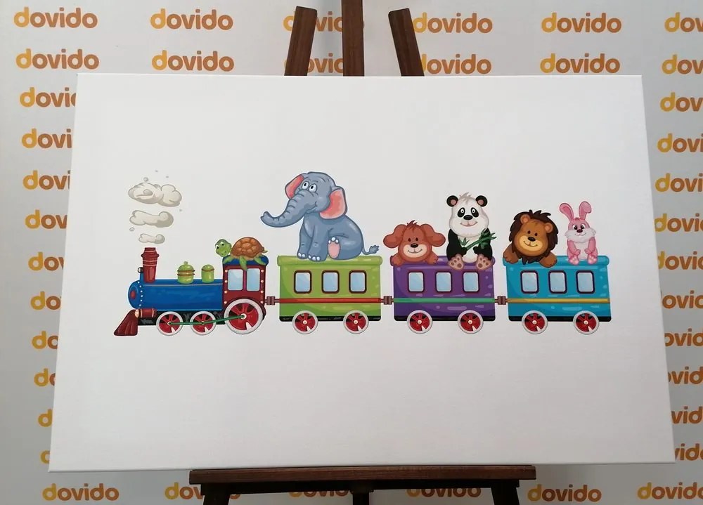 Stampa su tela – Trenino con animali