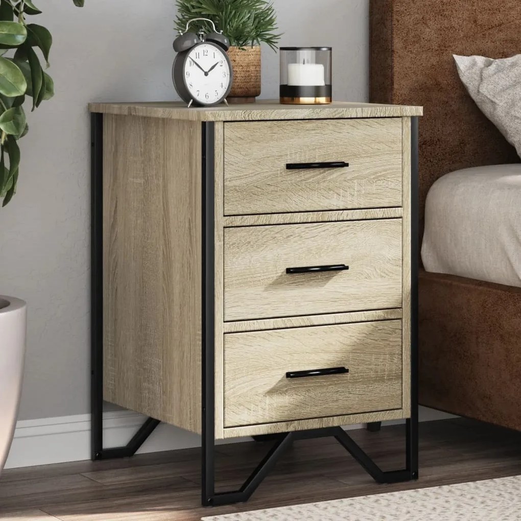 Comodino Rovere Sonoma 40x41x60 Cm İn Legno Multistrato /