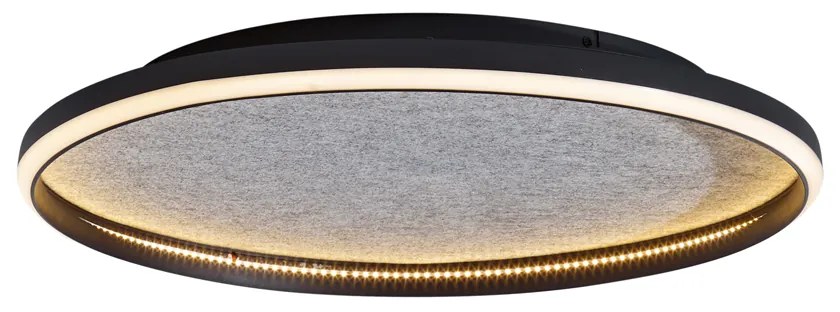 Plafoniera di design nera con feltro con LED integrato dimmerabile a 3 livelli - Xavi Felt