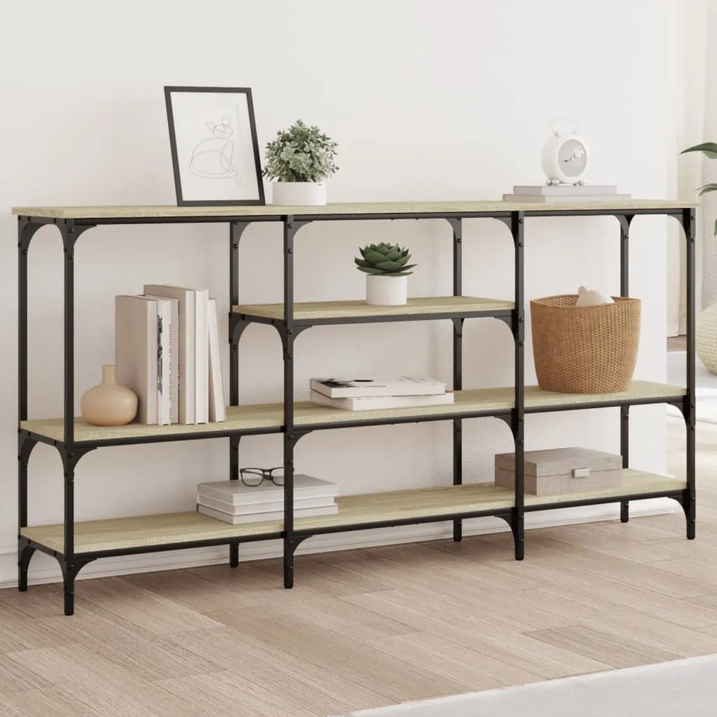 Tavolo Consolle Rovere Sonoma 160x29x80 Cm İn Legno Multistrato /