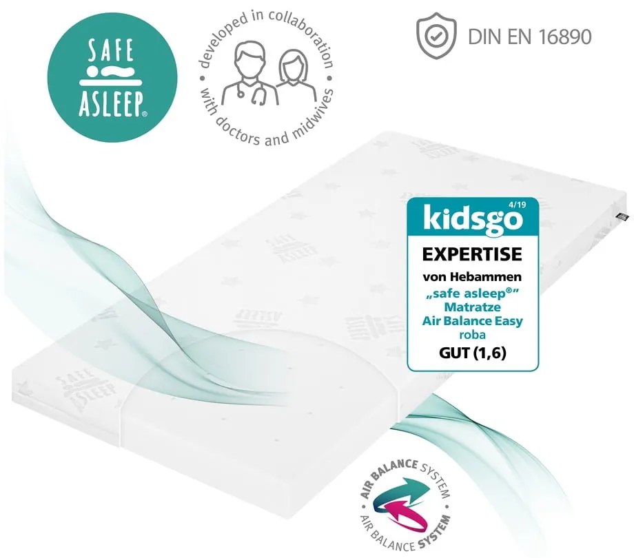 Materasso per bambini semirigido in schiuma/per letto da bambini 70x140 cm Comfort Air Roll – Roba