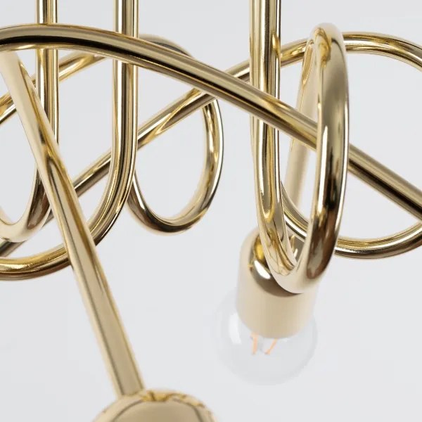 Sollux SL.1438 - Lampadario a plafone LOOP 5xE27/15W/230V oro