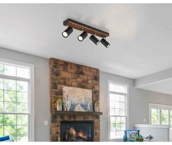 Globo 57909-4 - Faretto KAYDEN 4xGU10/25W/230V nero