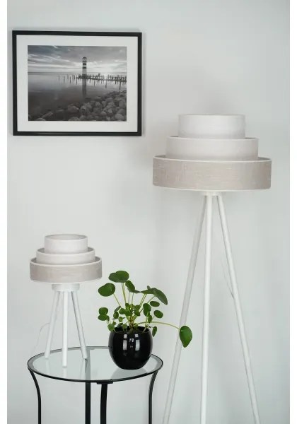 Brilagi - Lampada con piedistallo ALASKA LUNETA 1xE27/15W/230V grigio/color crema