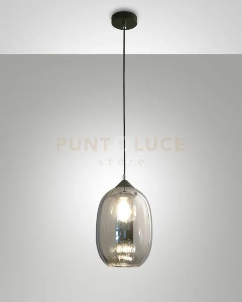 Infinity sospensione 1 luce d.20cm in vetro fume' e struttura in ...