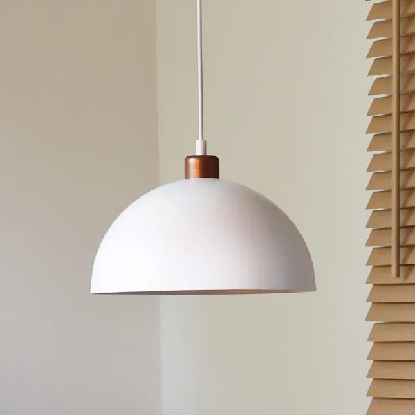 Duolla - Lampada a sospensione con cavo IRONLINE 1xE27/15W/230V Ø 27 cm bianco/rame