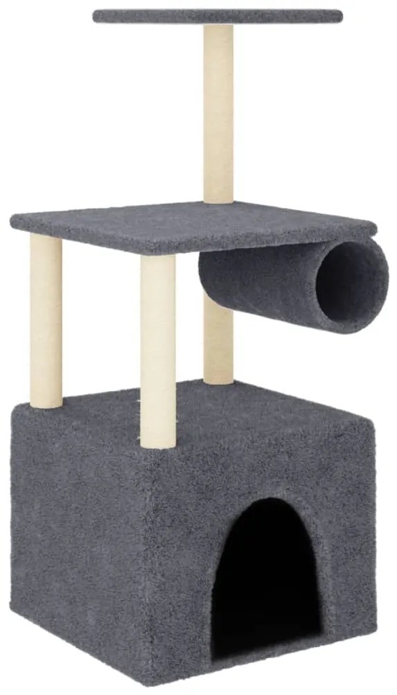 Albero per gatti con tiragraffi in sisal grigio scuro 109,5 cm