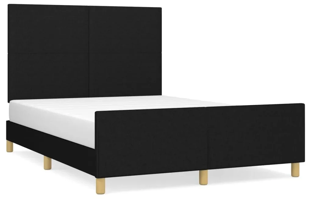 Giroletto con testiera nero 140x200 cm in tessuto