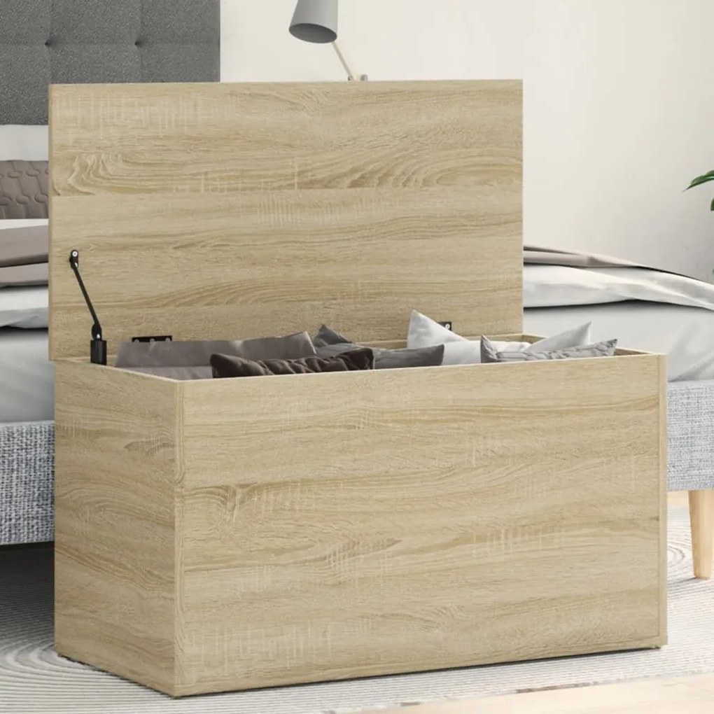 Cassapanca Rovere Sonoma 84x42x46 Cm İn Legno Ingegnerizzato /