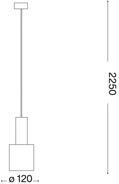 Ideal Lux - Lampadario a sospensione con filo HOLLY 1xE27/60W/230V diametro 12 cm ottone