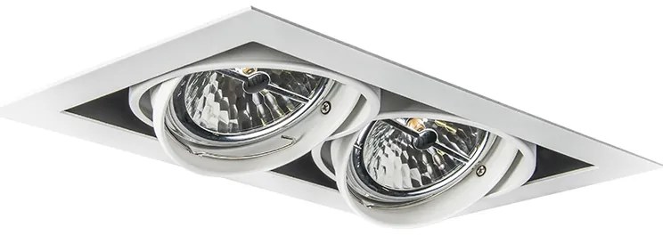 Set di 6 Faretti da Incasso Bianchi AR111 Orientabili a 2 Luci - Oneon