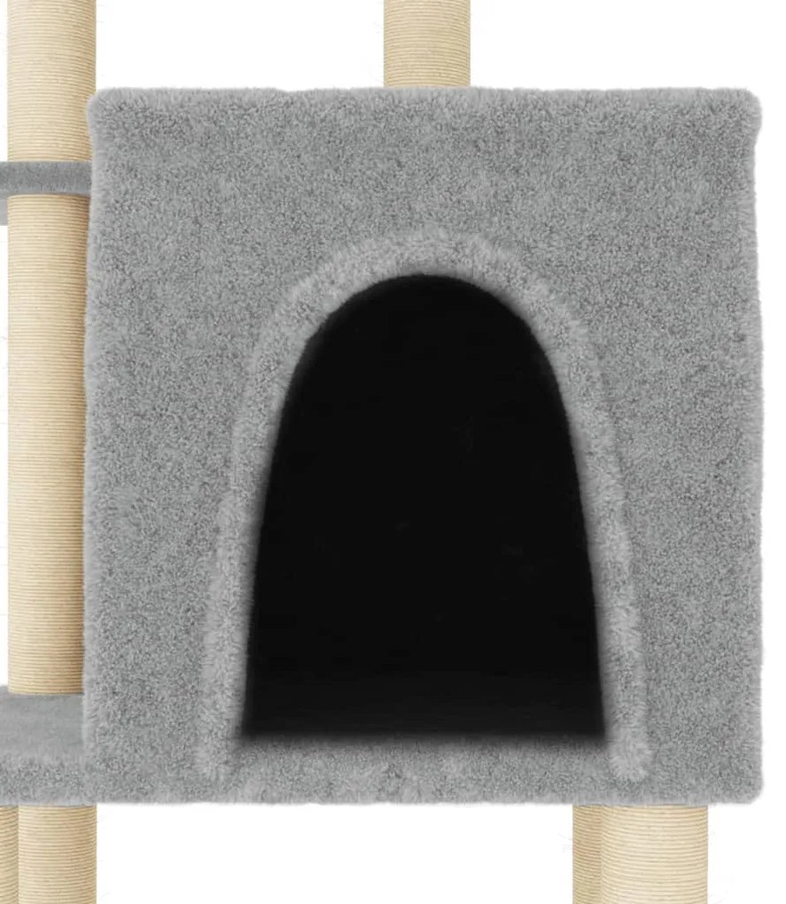 Albero per gatti con tiragraffi in sisal grigio chiaro 97 cm
