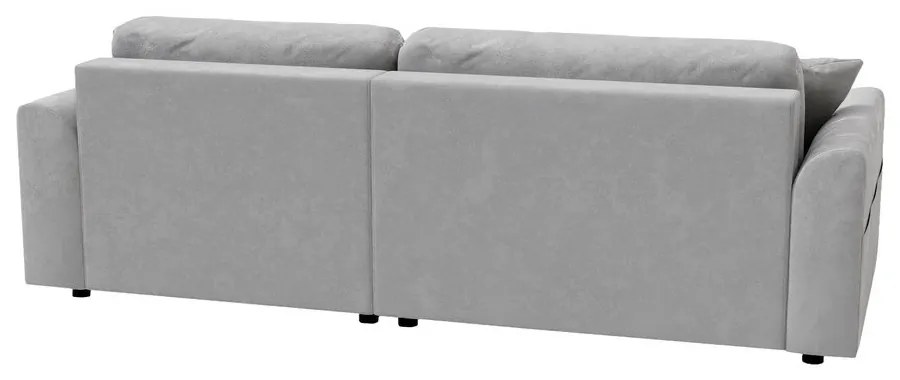 Divano angolare grigio chiaro in velluto (variabile) Lorine - Ropez