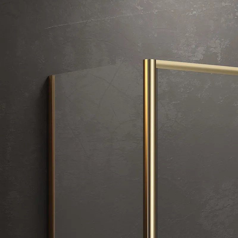 Kamalu - Box doccia angolare 70x110 oro opaco scorrevole | KE-4000G