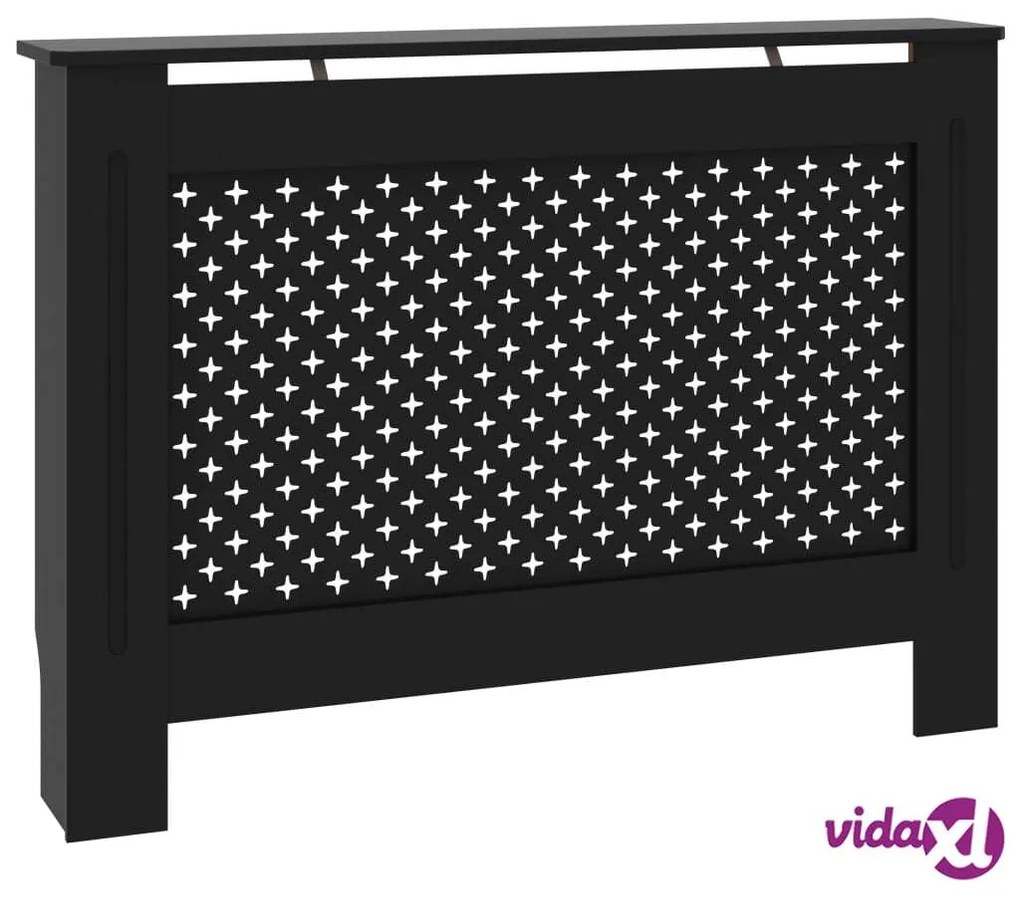 vidaXL Copertura per Radiatore Nera 112x19x81,5 cm in MDF