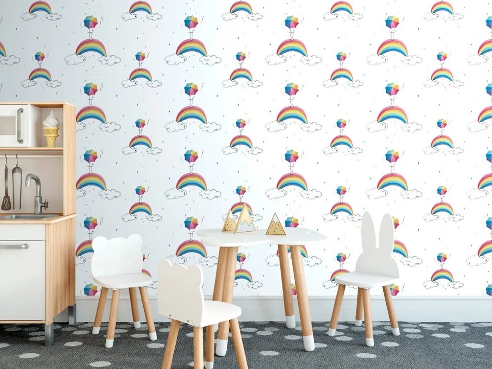 Carta da parati – Ombrelli arcobaleno