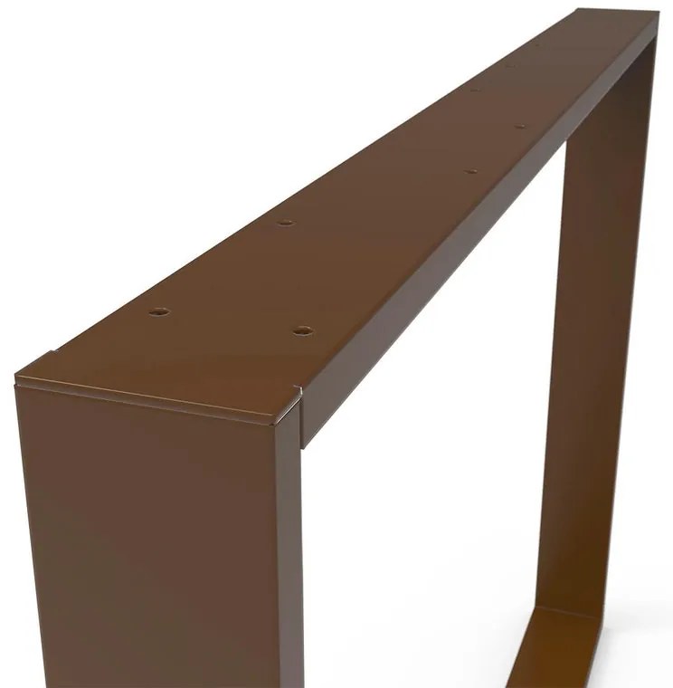 Gamba per mobili rettangolare STEELMI Tube in acciaio marrone lucido L 98 x P 8 x H 71 cm