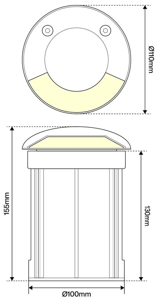 Faretto Carrabile Monodirezione MR16 IP67 Acciaio INOX 12/24V Nero Colore Nero