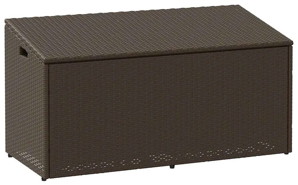 Baule Da Giardino Marrone 110x50x58 Cm İn Polyrattan /