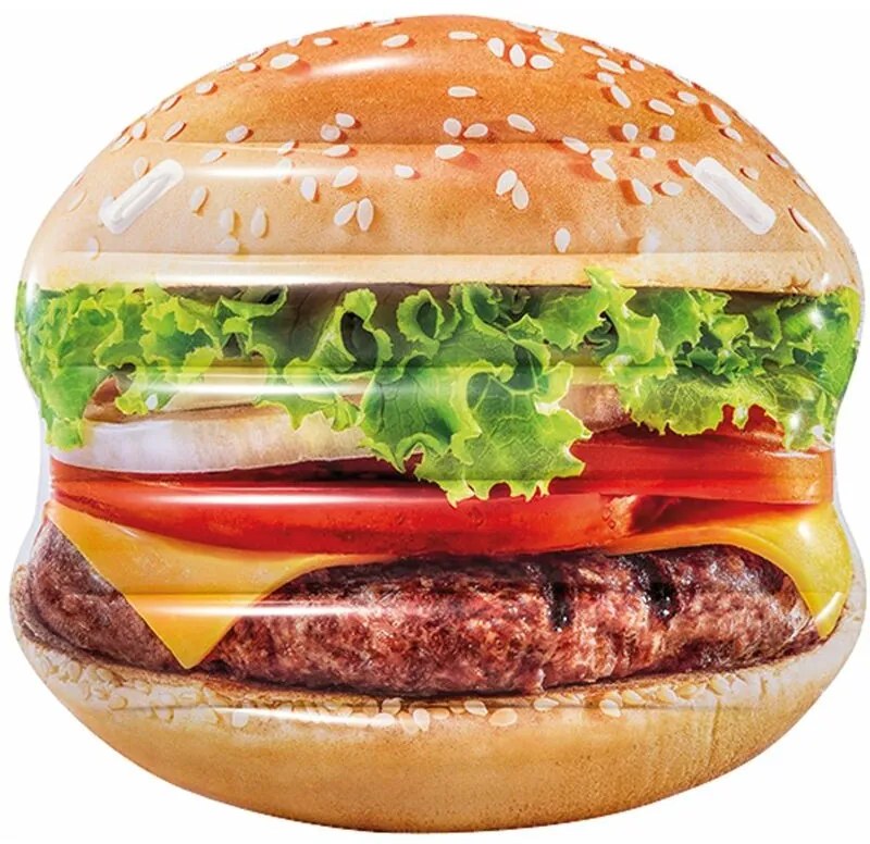 Materassino gonfiabile galleggiante 145x142 cm - Isola Intex forma Hamburger 58780 np