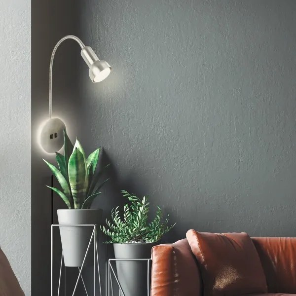 Briloner 2178012 - LED Lampada flessibile da muro 1xE14/10W/230V + LED/3W cromo