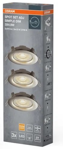 Osram - Set da 3 faretti da incasso LED dimmerabili LED/4,9W/230V