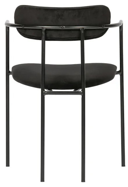 Sedia da pranzo in velluto nero Ivy - WOOOD