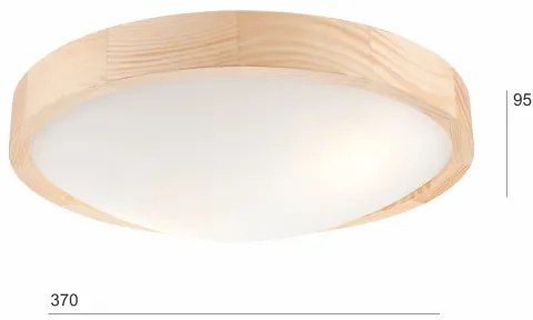 Plafoniera NATURAL SLIM 2xE27/60W/230V Ø 37 cm pino