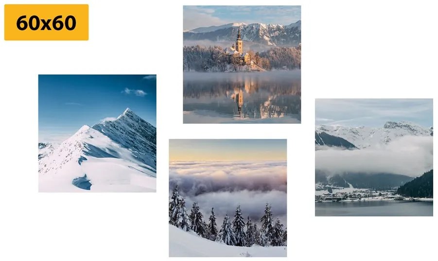 Set di quadri – Montagne innevate