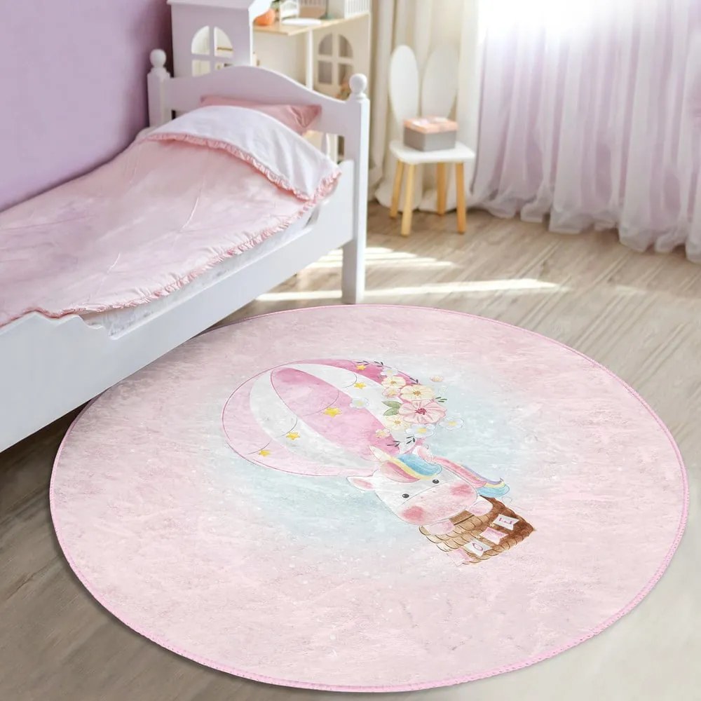 Tappeto rosa per bambini ø 80 cm Comfort - Mila Home