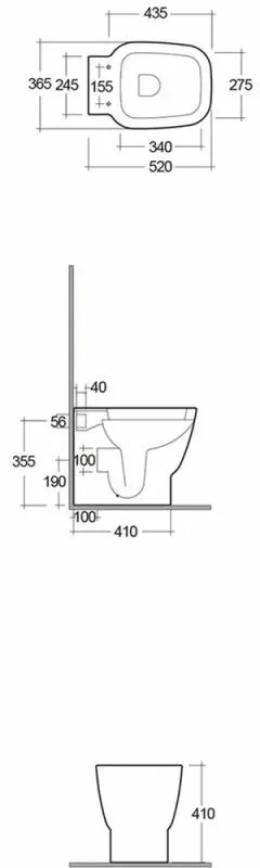 Vaso filomuro Rak serie One scarico multiplo con curva tecnica inclusa