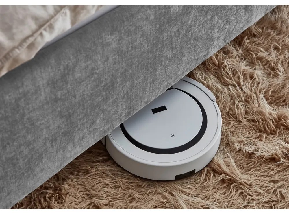 Letto matrimoniale imbottito grigio con rete inclusa 180x200 cm Piano – Meise Möbel