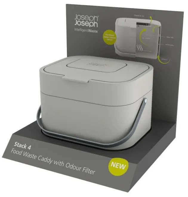 Contenitore grigio per rifiuti compostabili 4 l Intelligent Waste - Joseph Joseph