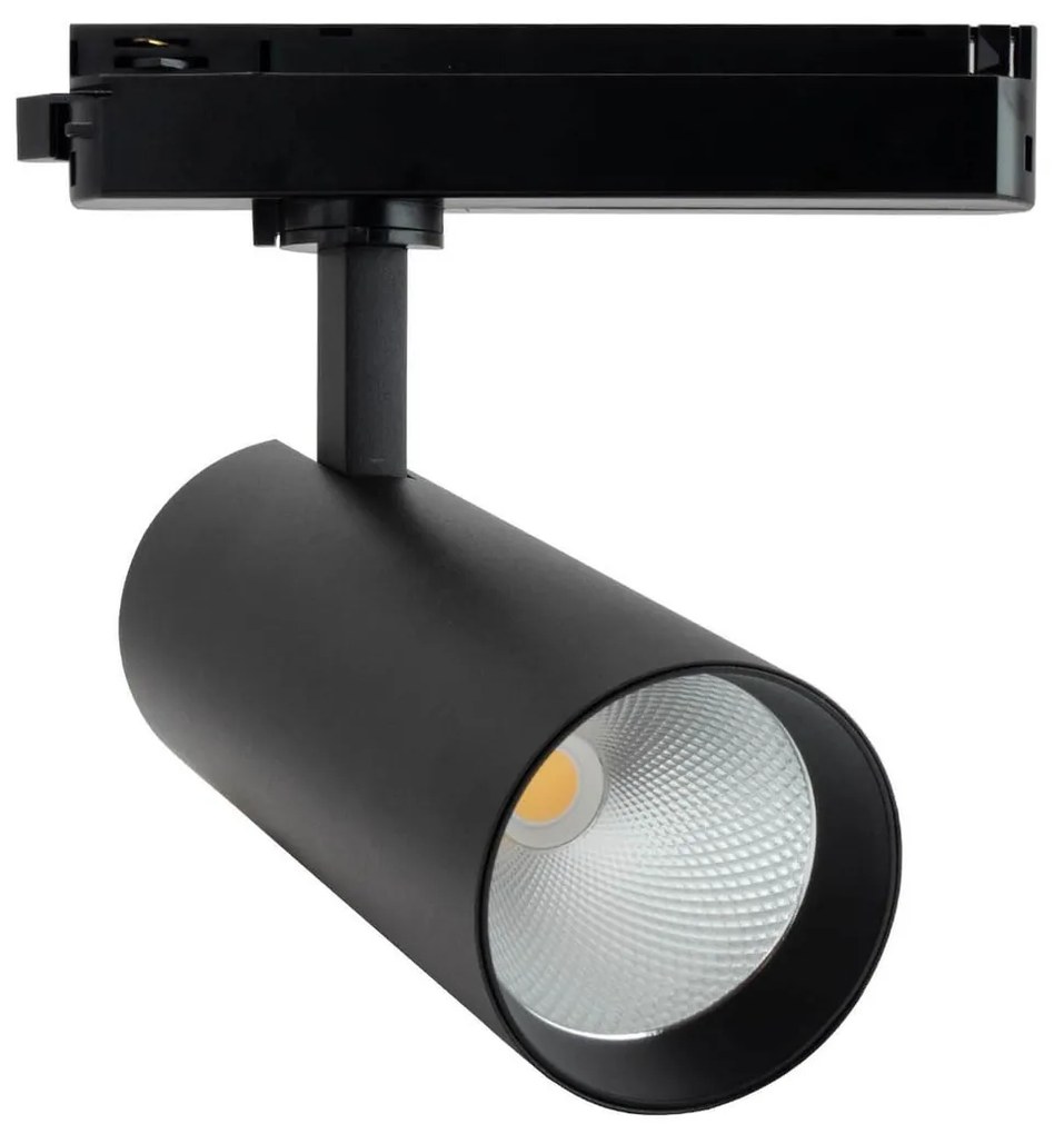 Faro LED 30W Monofase Nero 38°/60° 130lm/W CRI92 no Flickering Colore Bianco Naturale 4.000K
