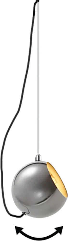 Lampada a sospensione di design cromata per sistema a binario monofase - Slimline Sara