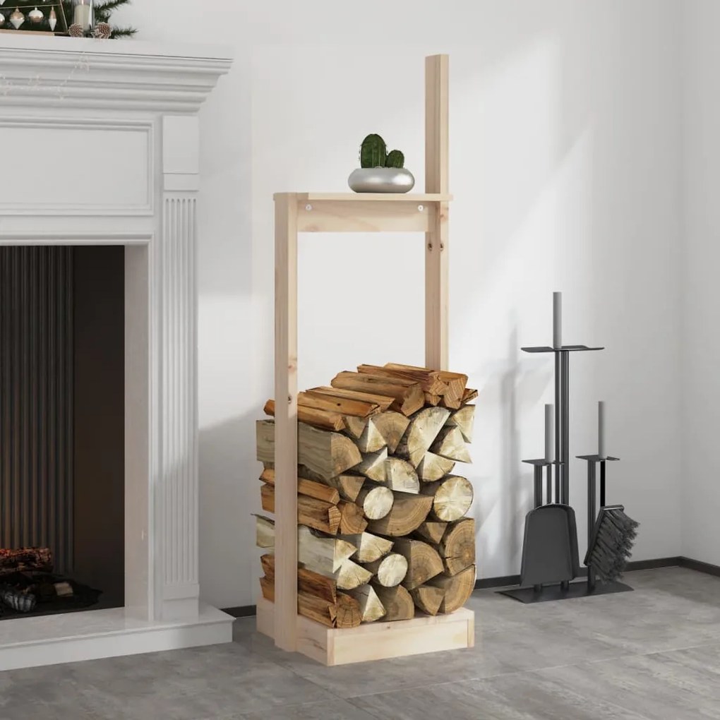 Portalegna 33,5x30x110 Cm İn Legno Massello Di Pino /