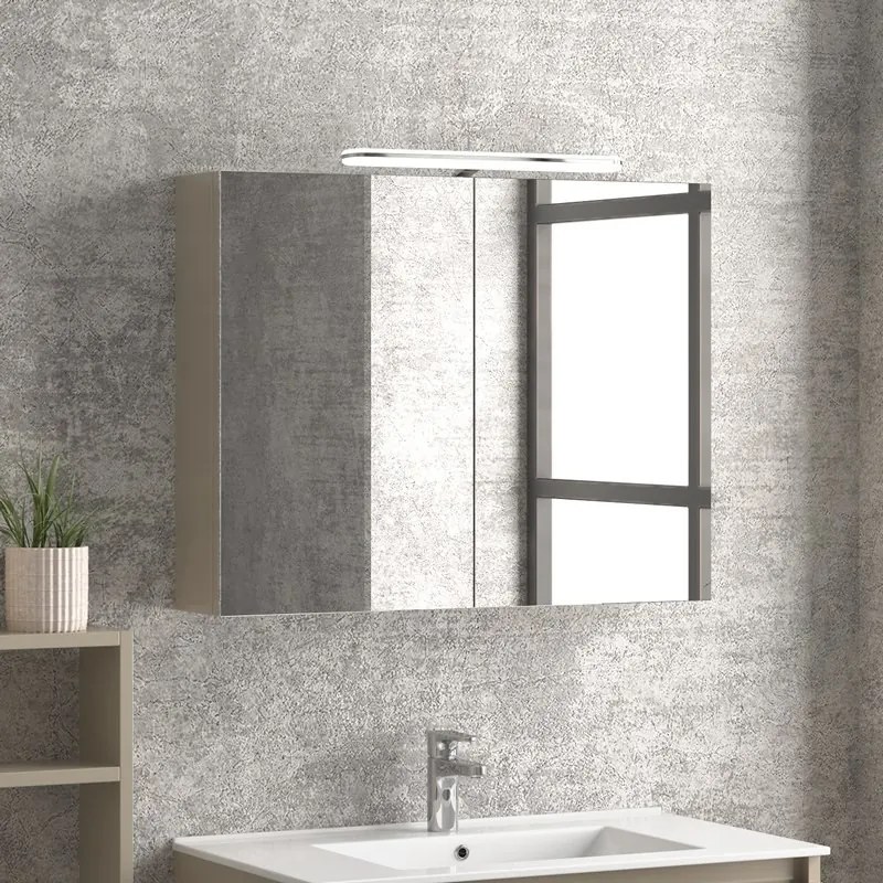 Specchiera bagno contenitore in legno 80x13x75 cm SP-80 - KAMALU