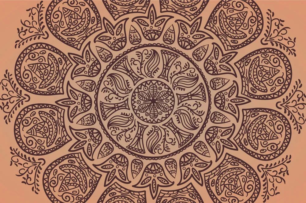 Carta da parati – Mandala con motivo popolare astratto
