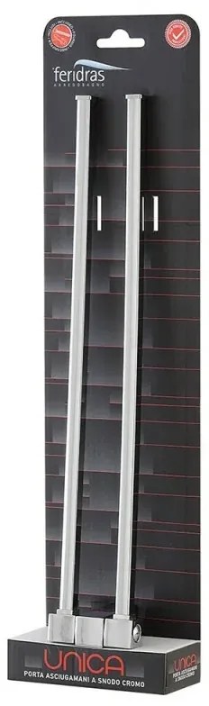 Porta asciugamani a muro 40 cm con doppio braccio in acciaio cromato Unica