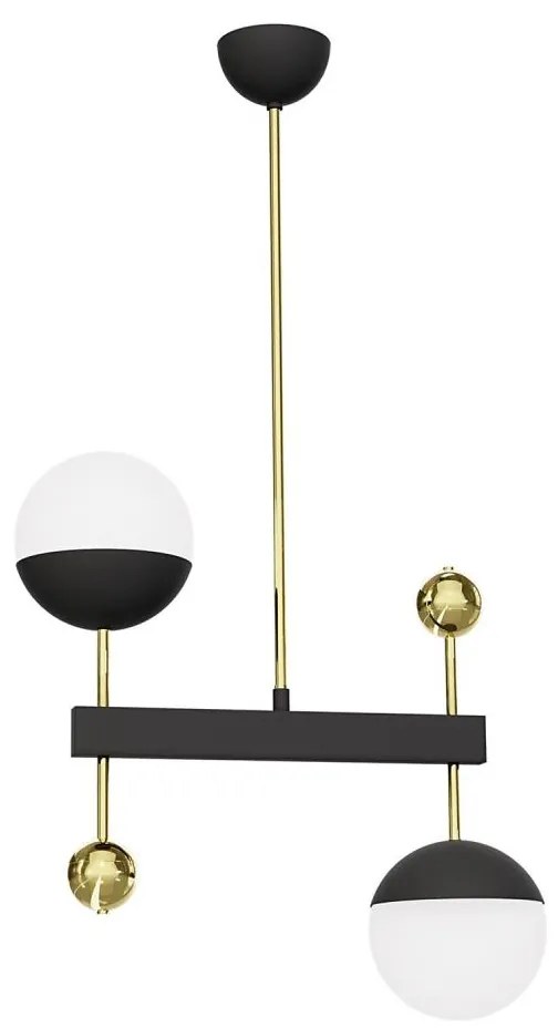 Jupiter 1986 - Lampadario a sospensione con supporto rigido DEGO 2xG9/10W/230V nero/oro