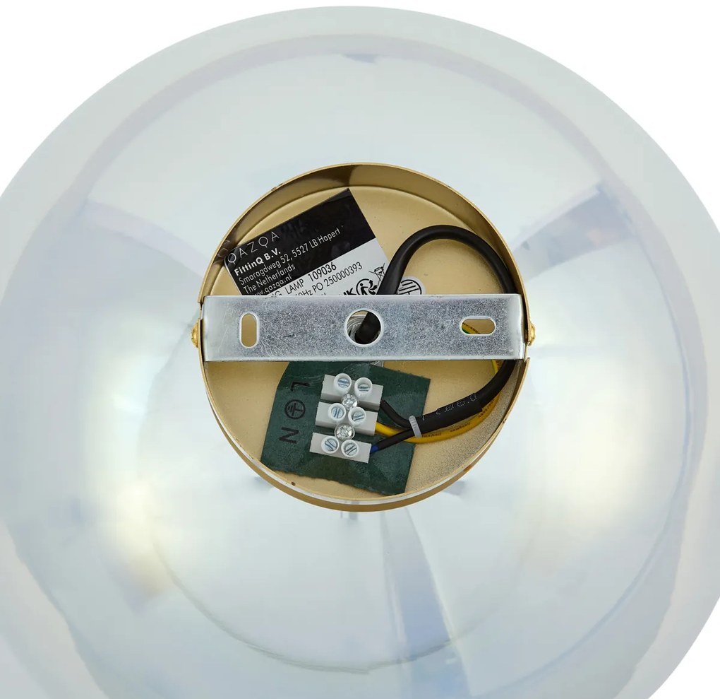 Plafoniera Art Déco oro con vetro arcobaleno - Sandra