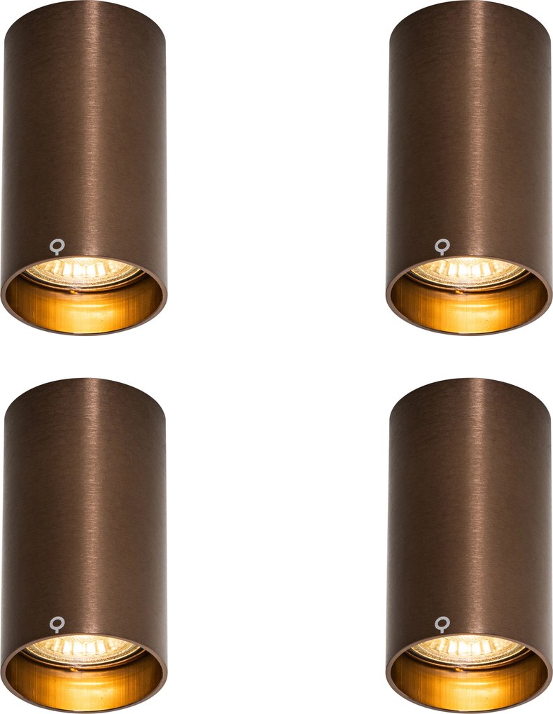 Set di 4 faretti moderni bronzo scuro 5,5 cm - Tuba