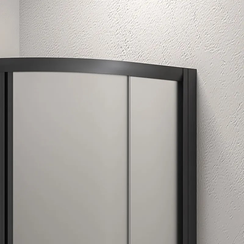 Box doccia semicircolare 90x90 telaio nero vetro satinato | KF2000BS - KAMALU